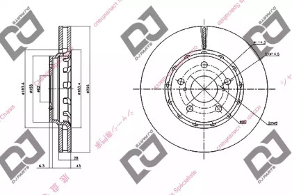 Тормозной диск DJ PARTS BD1433